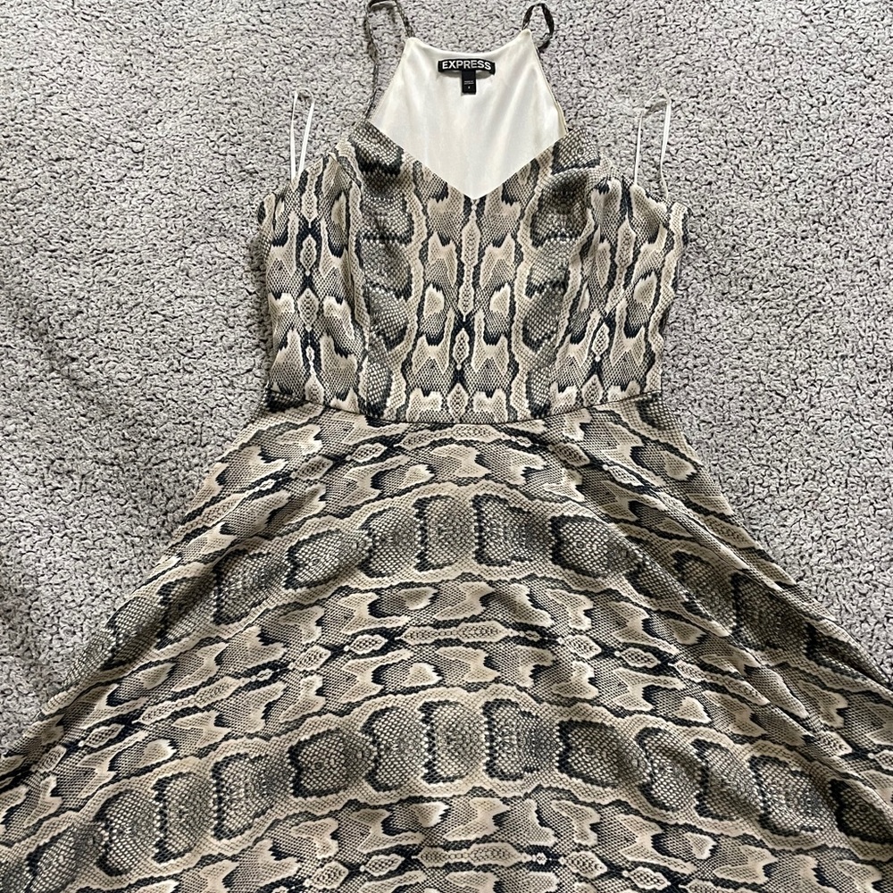 Express Snakeskin Skater Dress